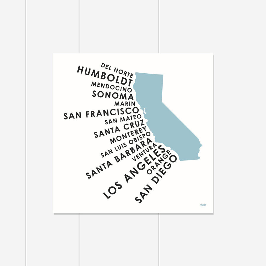 california coastal towns art print