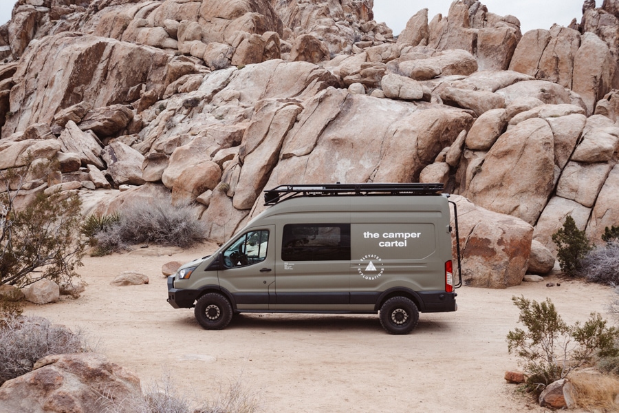 scenic road trip through California in a camper cartel