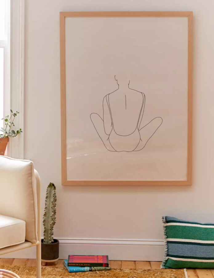 Coastal Wall Art of a woman in bathing suit