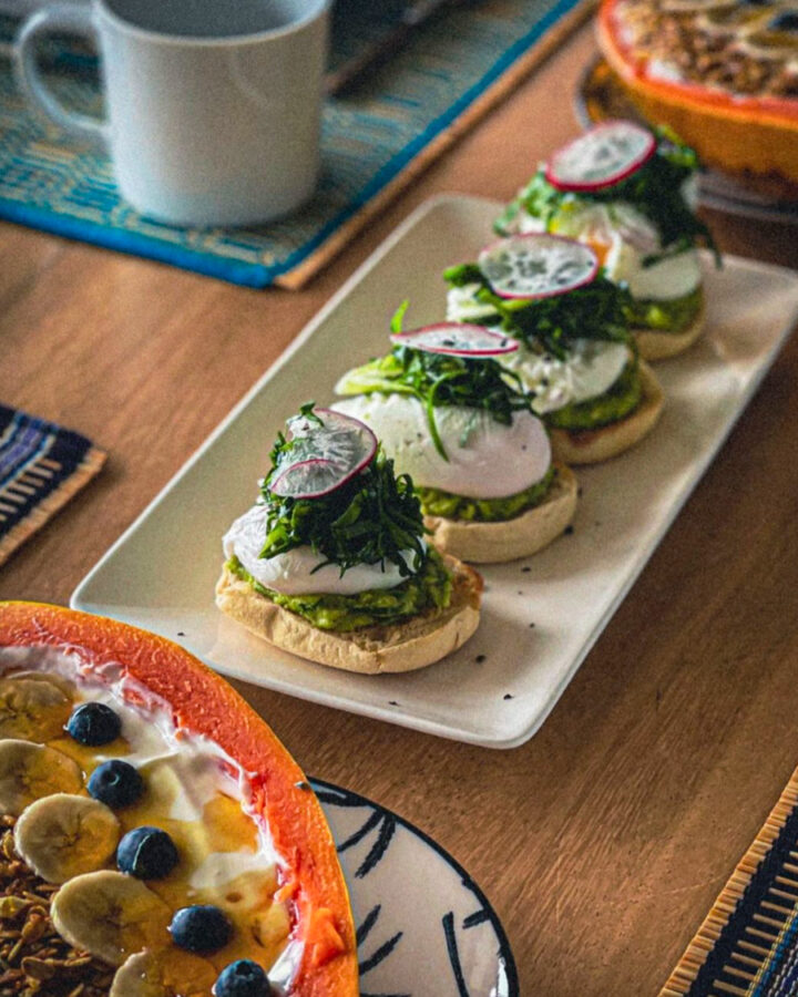 lush palm surf retreat food