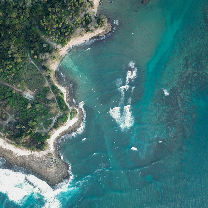 hawaii surf trip drone shot