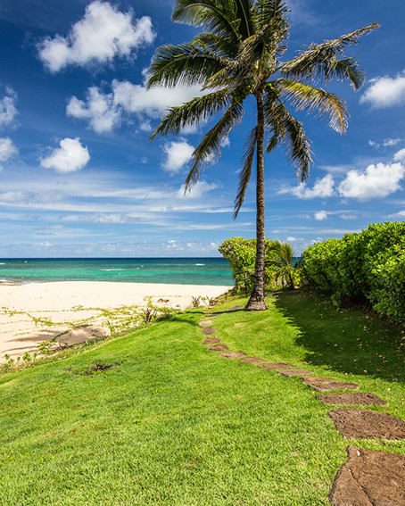 path from luxury villa to beach