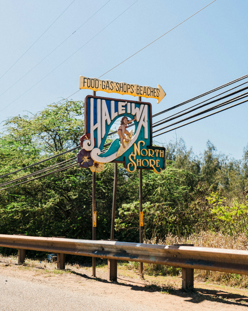 haleiwa town sign hawaii surf trip