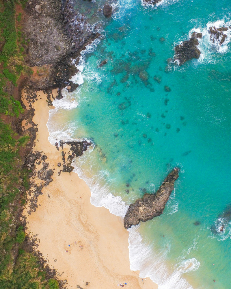 drone photo of north shore oahu