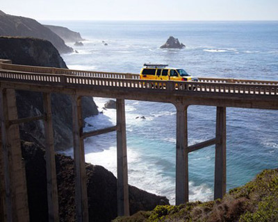 hwy 1 road trip guide bixby creek bridge with campervan driving across
