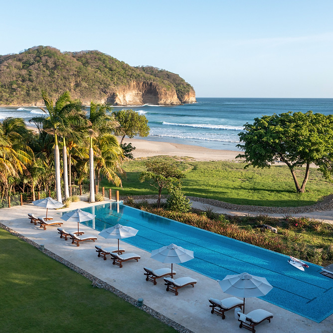 luxury surf villa beachfront pool