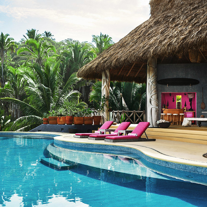 luxury surf vacation villa pool