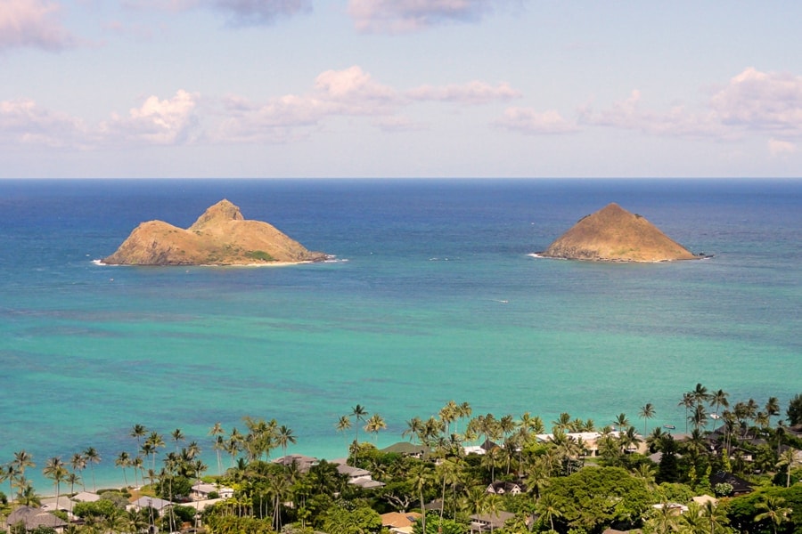 Lanikai Pillboxes Kailua Oahu hawaii