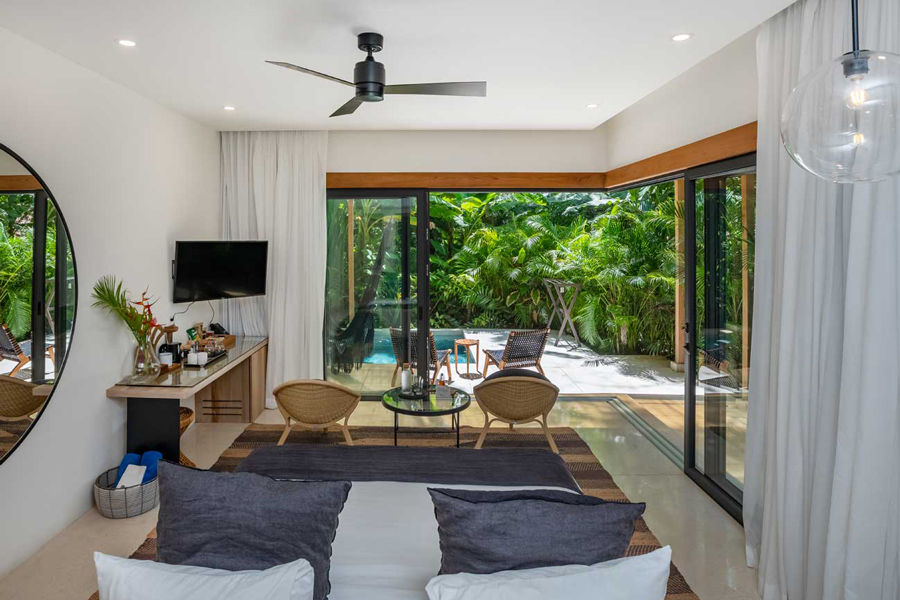 ninta beachfront bungalow looking out