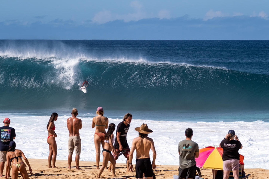 A surfer surfing Pipeline at the Pipe Pro on the North Shore
