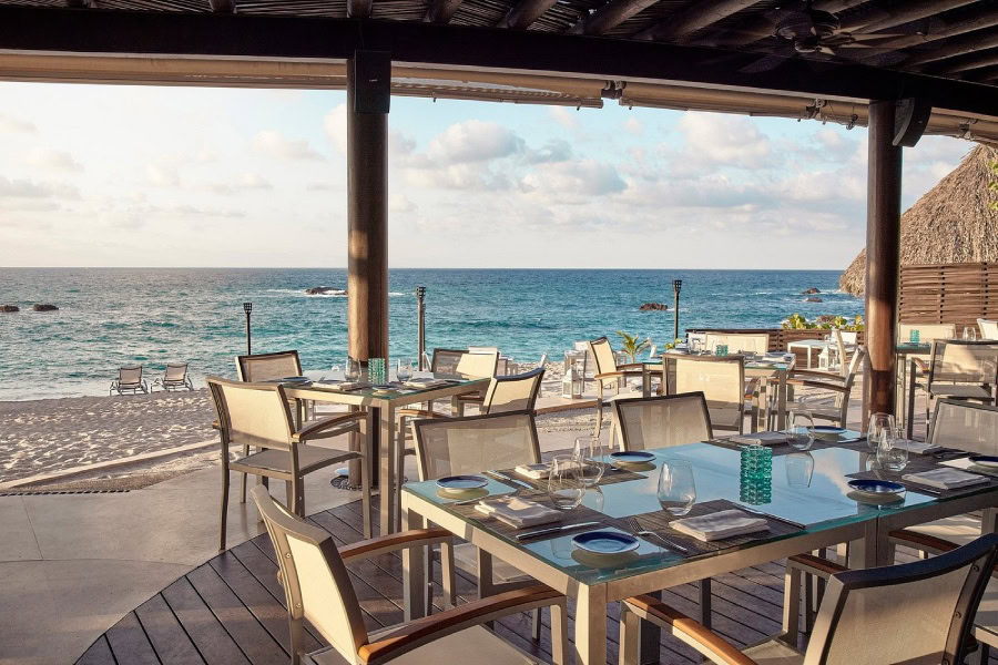 luxurious beachfront restaurant in punta mita