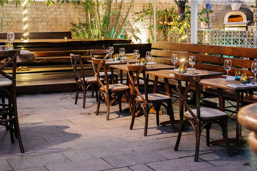 cozy romantic outdoor restaurant