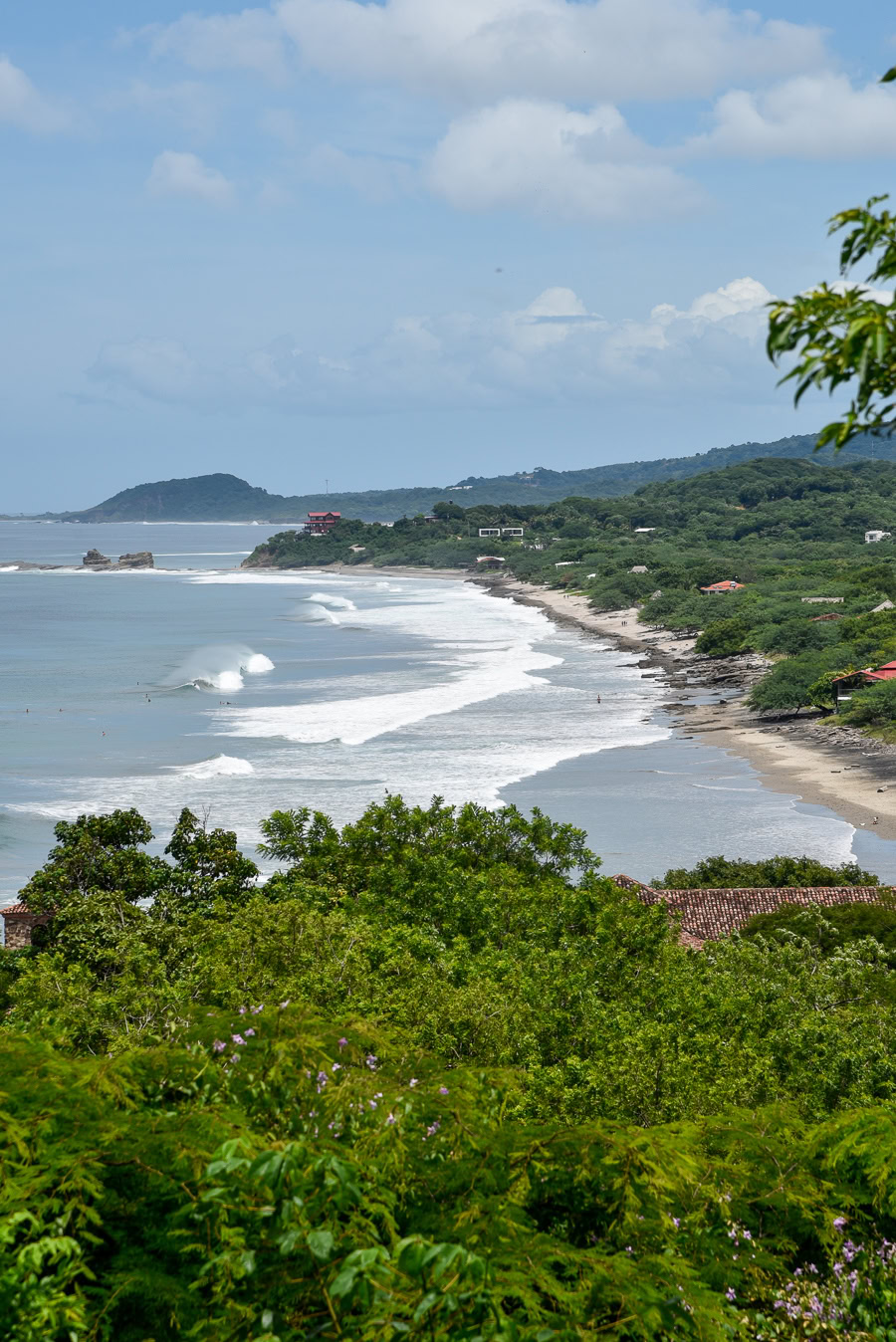 Scenic view of Rancho Santana coastline and waves