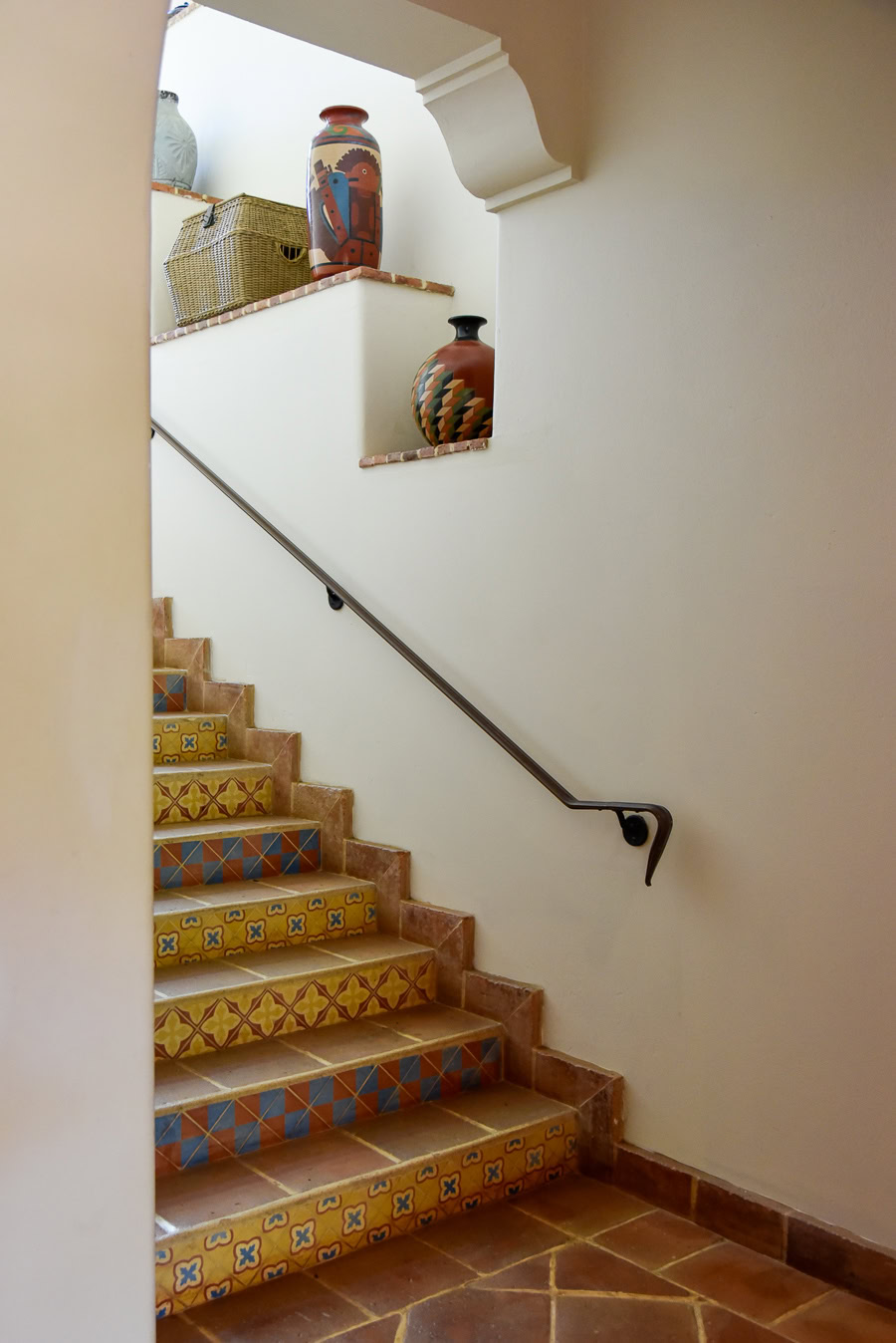 Colorful tiled staircase