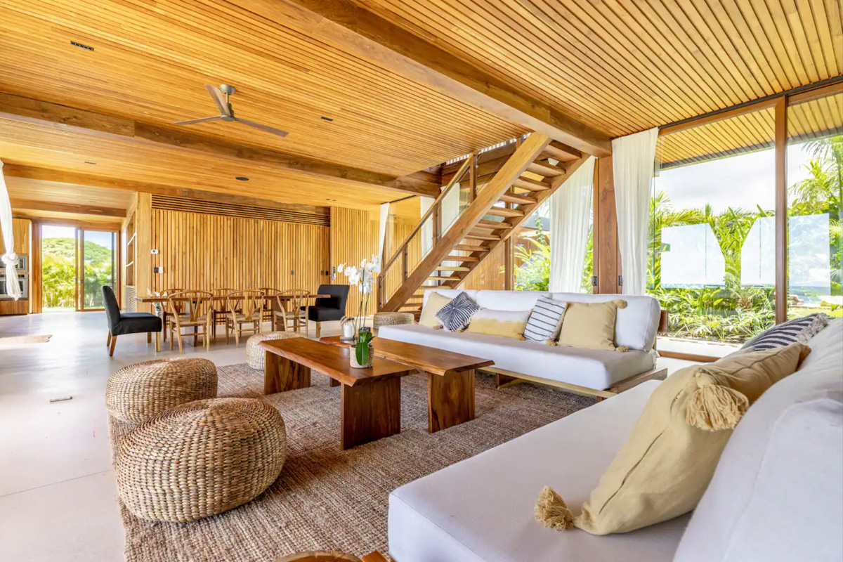 luxury surf retreat villa living room