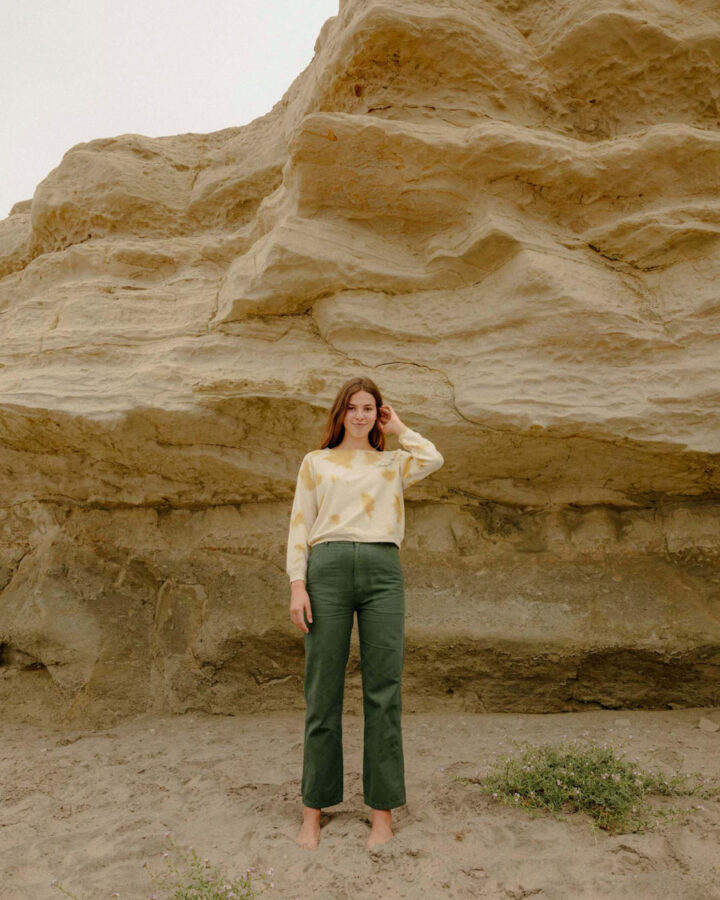 woman wearing Mollusk clothing