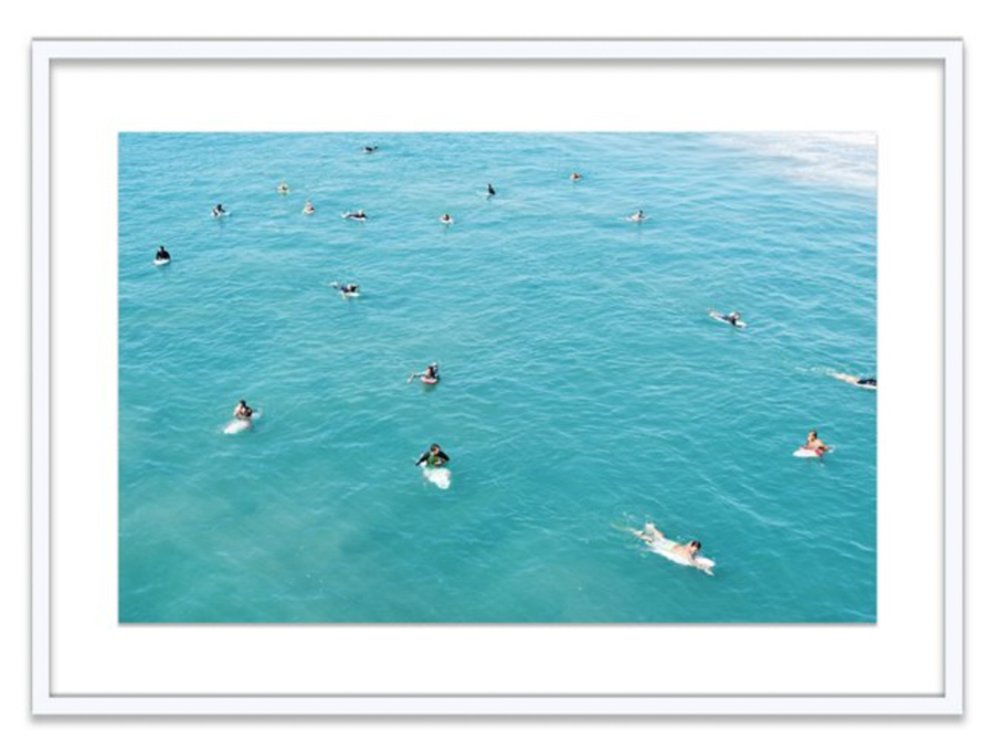 Surf photography print of surfers waiting for waves
