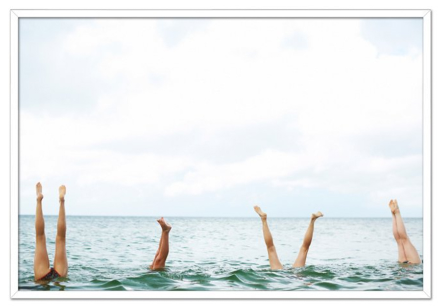 Surf room decor - Photography print of legs sticking up out of the ocean