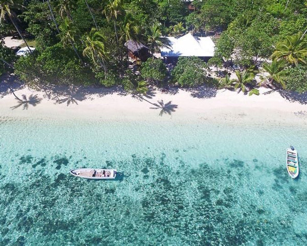 fiji surf lodge drone shot