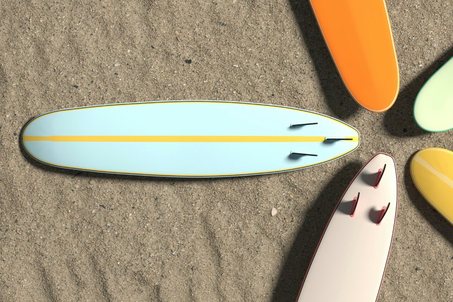 colorful thruster surfboard fins