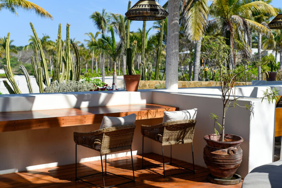 Susurros del Corazon Review / outside seating area at luxury resort in Punta de Mita, Mexico