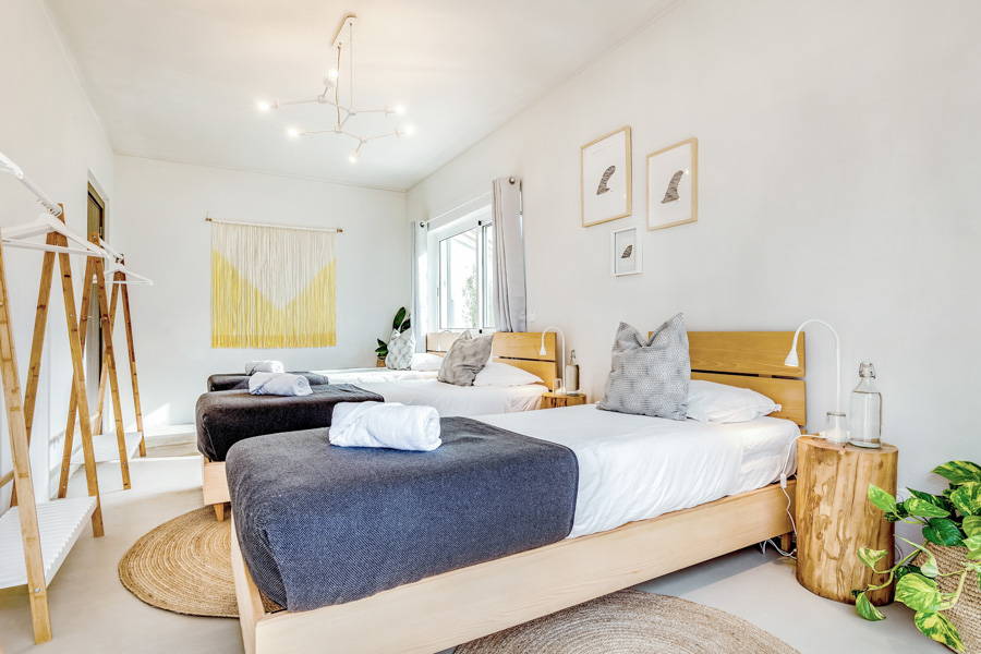Room at Tiny Whale Surf Lodge in Lagos, Portugal.
