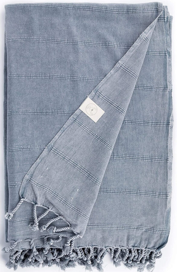 Turkish beach towel in stonewashed gray