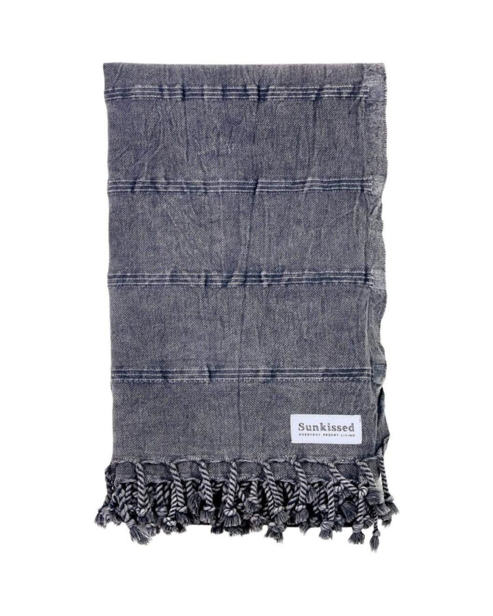 Turkish beach towel in dark gray
