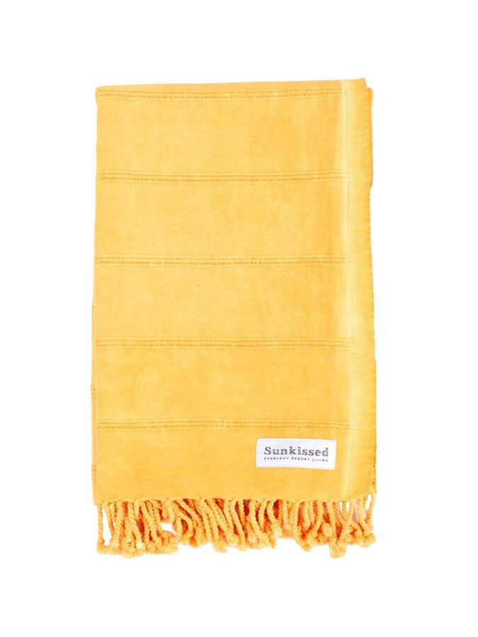 yellow turkish beach towel