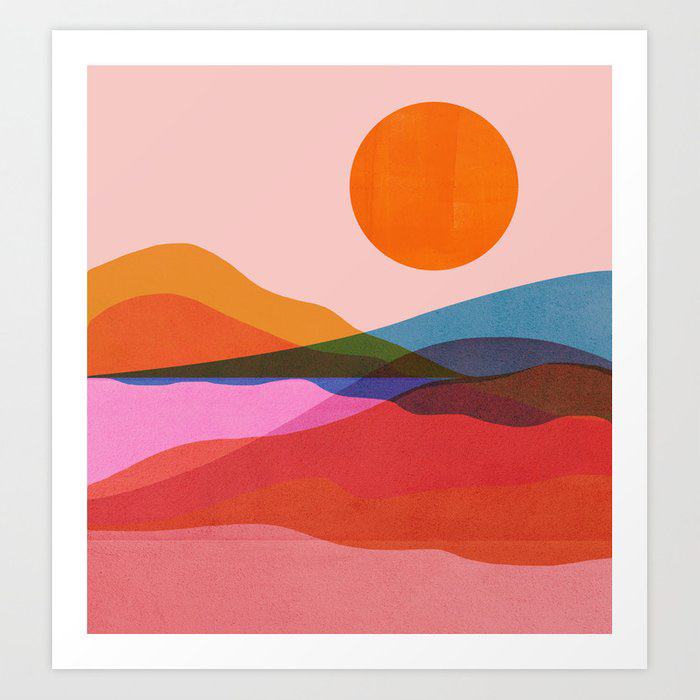 abstract wave art print